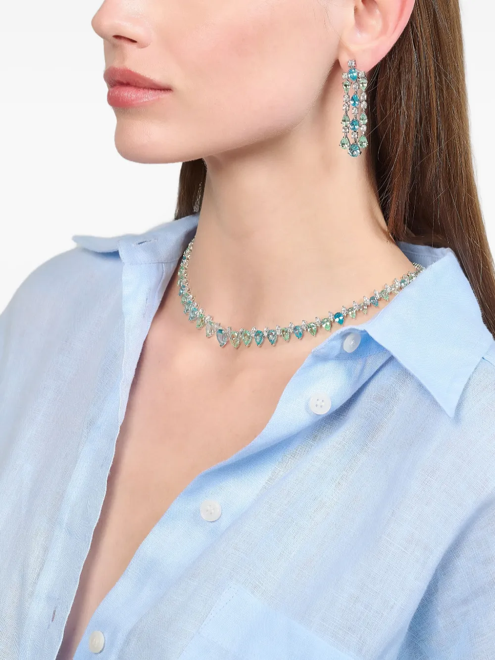 Anabela Chan Ovean Infinity Sapphire And Diamond Necklace In Blue