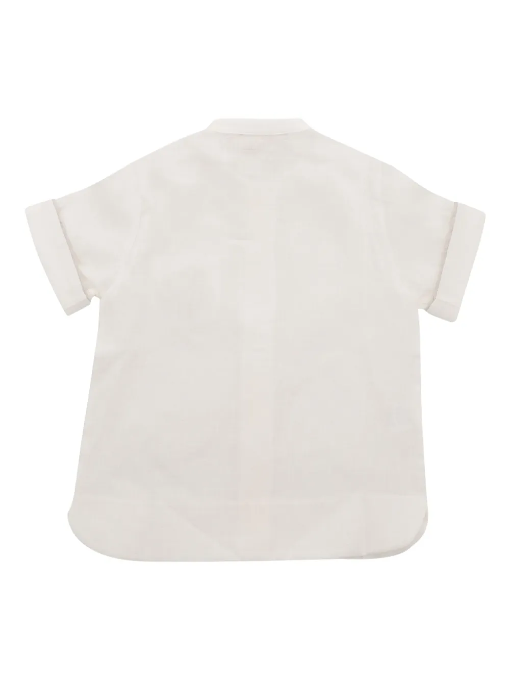 La Stupenderia Shirt met hoge opstaande kraag en zak Wit