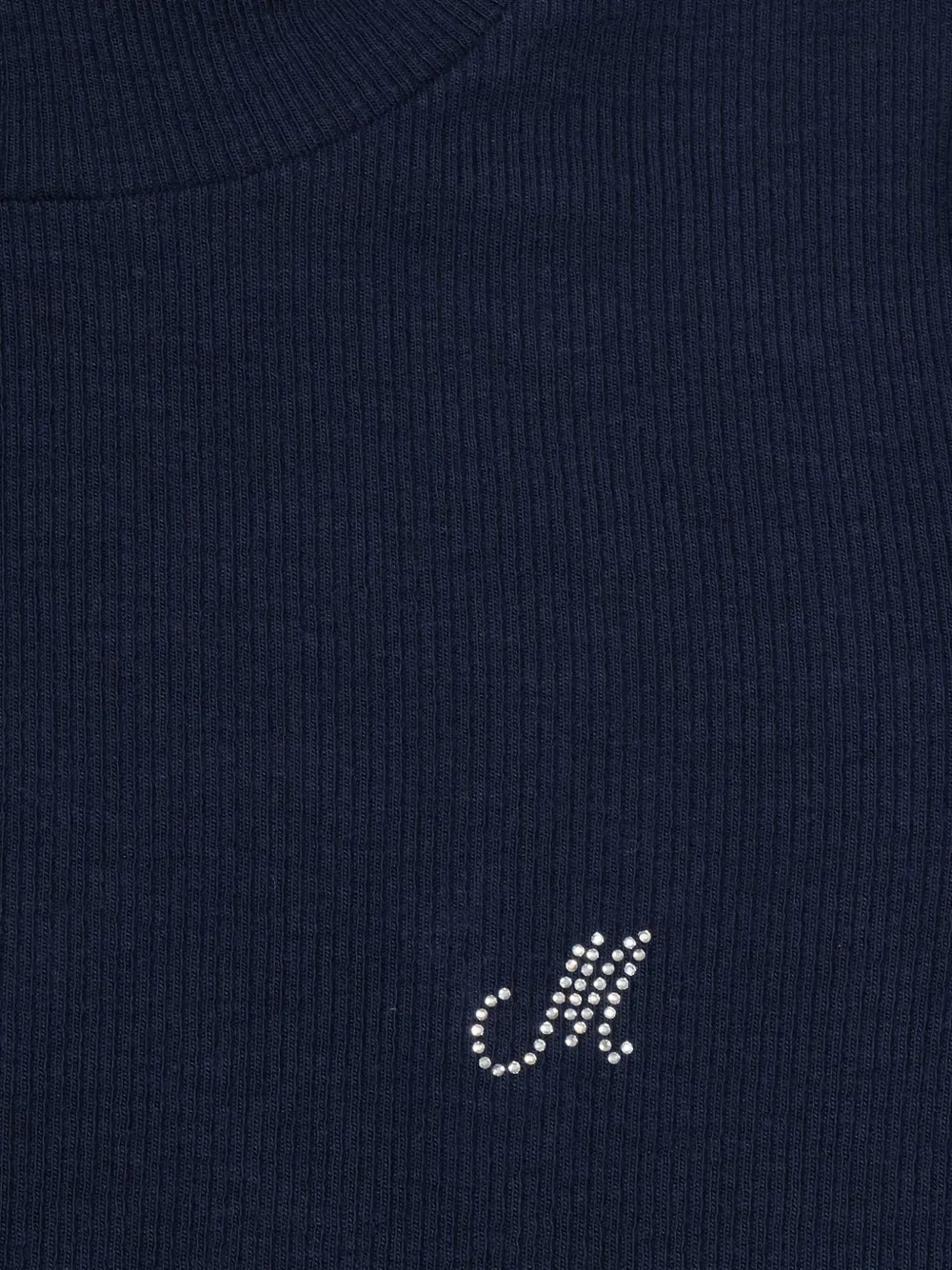 Monnalisa Geribbeld T-shirt met col en lange mouwen Blauw