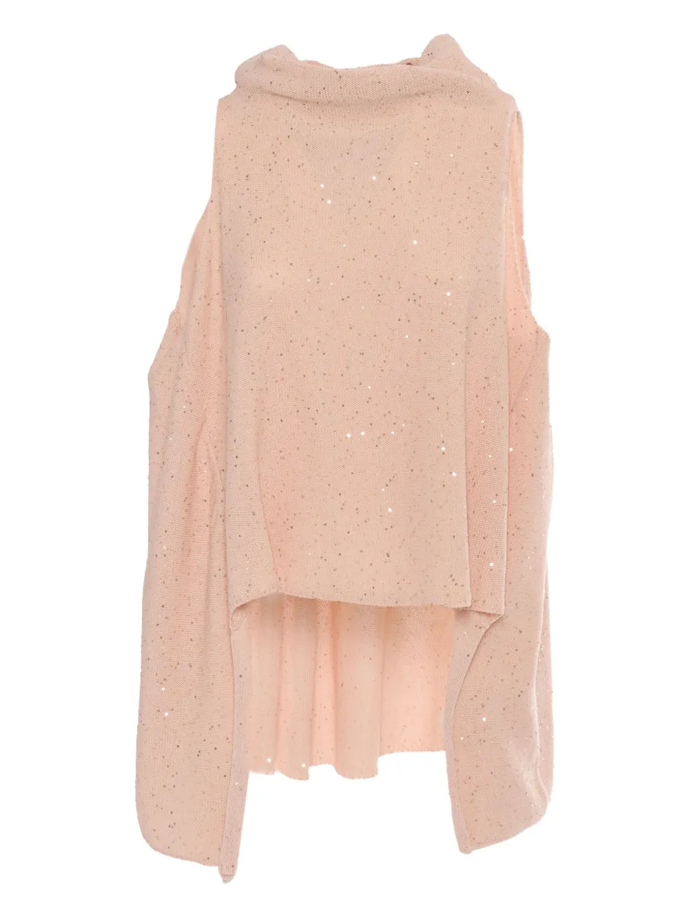 sequin knitted sleeveless sweater