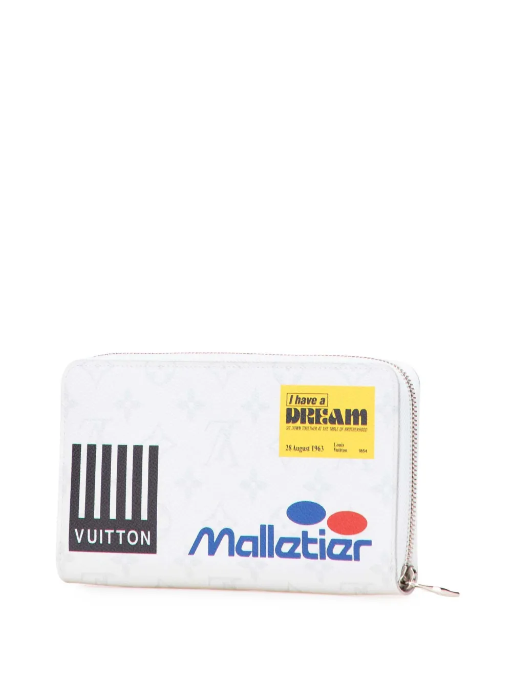 Pre-owned Louis Vuitton 2019 Monogram Logo Story Zippy Wallet Long Wallets In White