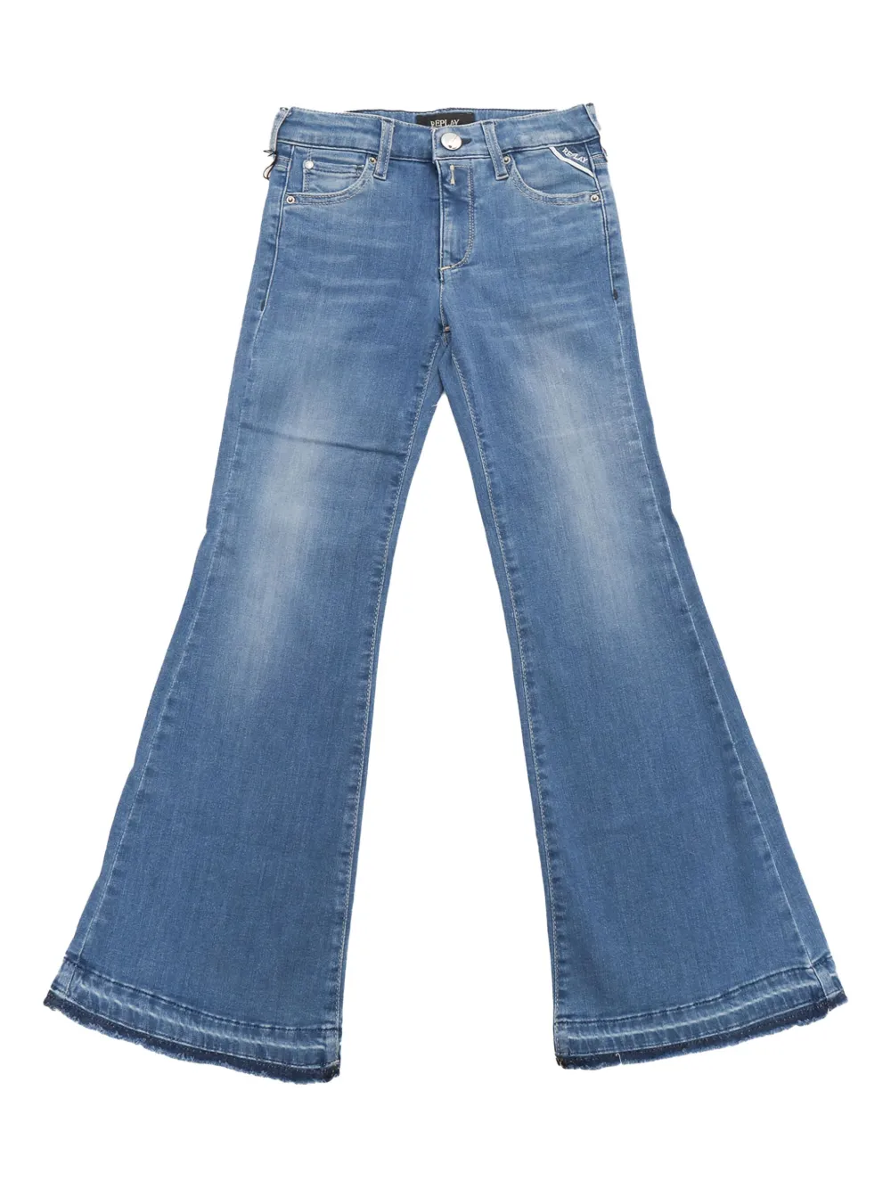 Replay Jeans met franje afwerking Blauw