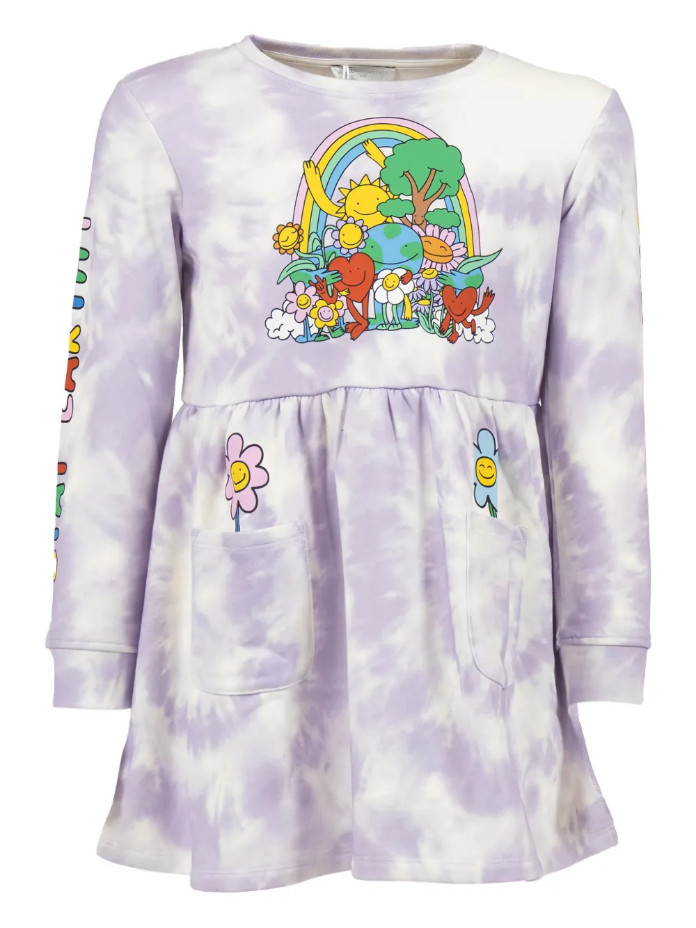 Stella McCartney Kids tie-dye graphic dress Paars