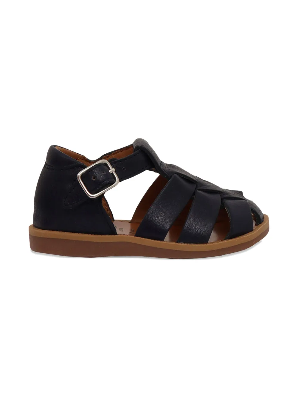 Pom D'api buckle-fastening leather open toe sandals Black