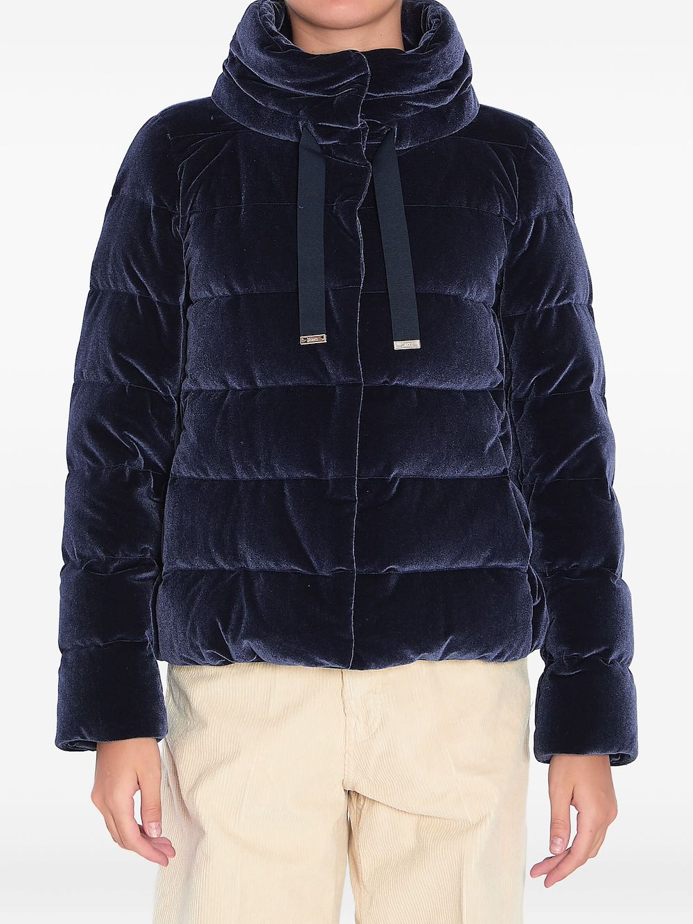 Herno Fluwelen gewatteerd jack Blauw