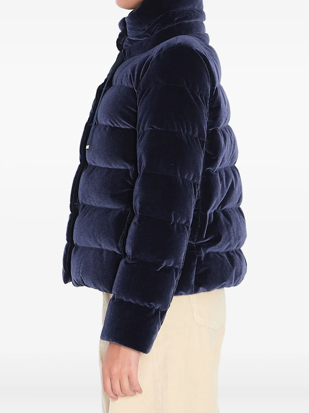 Herno Fluwelen gewatteerd jack Blauw