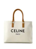 Celine Pre-Owned 2018-2025 Canvas Logo Print Horizontal Cabas tote bag - White