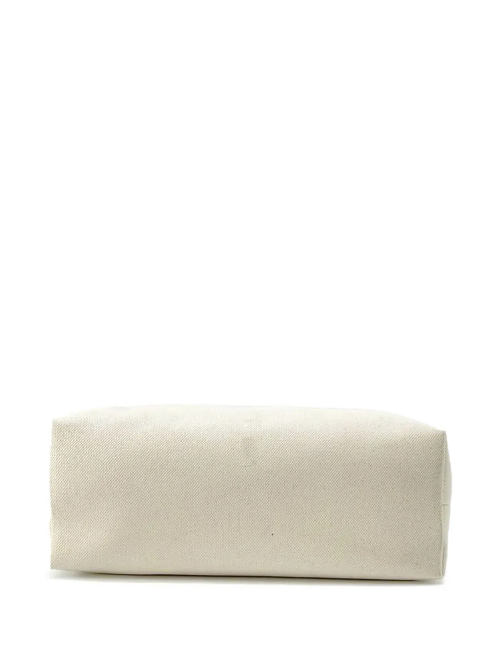 Pre-owned Celine 2018-2025 Canvas Logo Print Horizontal Cabas Tote Bag In White