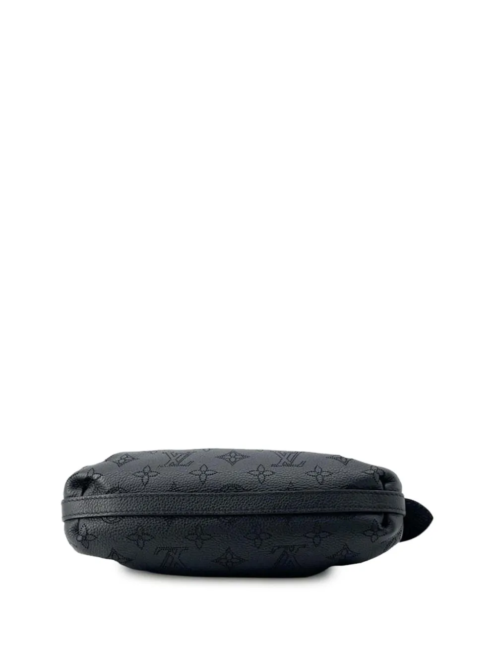 Pre-owned Louis Vuitton 2020-2025 Monogram Mahina Scala Mini Pouch Crossbody Bag In Black