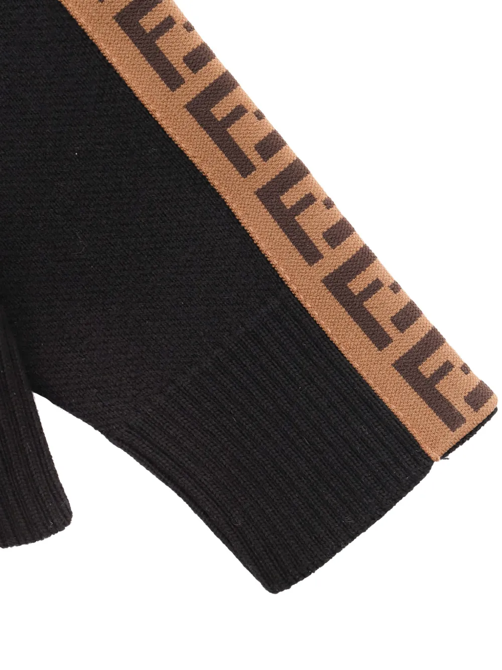 Fendi Kids Sweater met FF afwerking F0QA1 NERO
