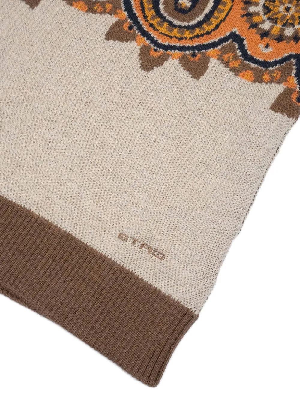 ETRO KIDS Trui met paisley-print en ronde hals Bruin