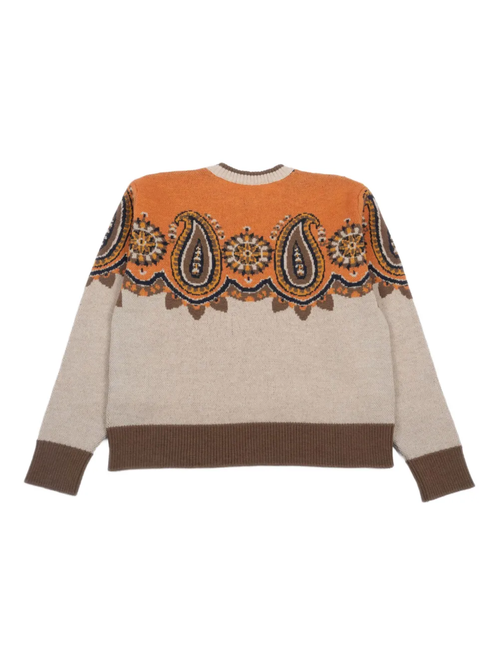 ETRO KIDS Trui met paisley-print en ronde hals Bruin