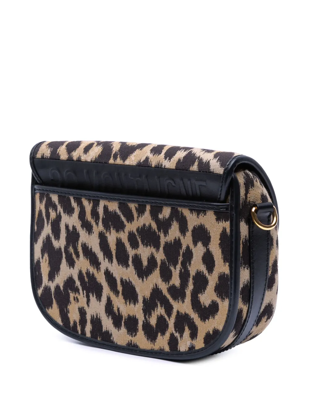 Pre-owned Dior 2021 Mizza Medium Embroidered Canvas Leopard Bobby Crossbody Bag In Brown