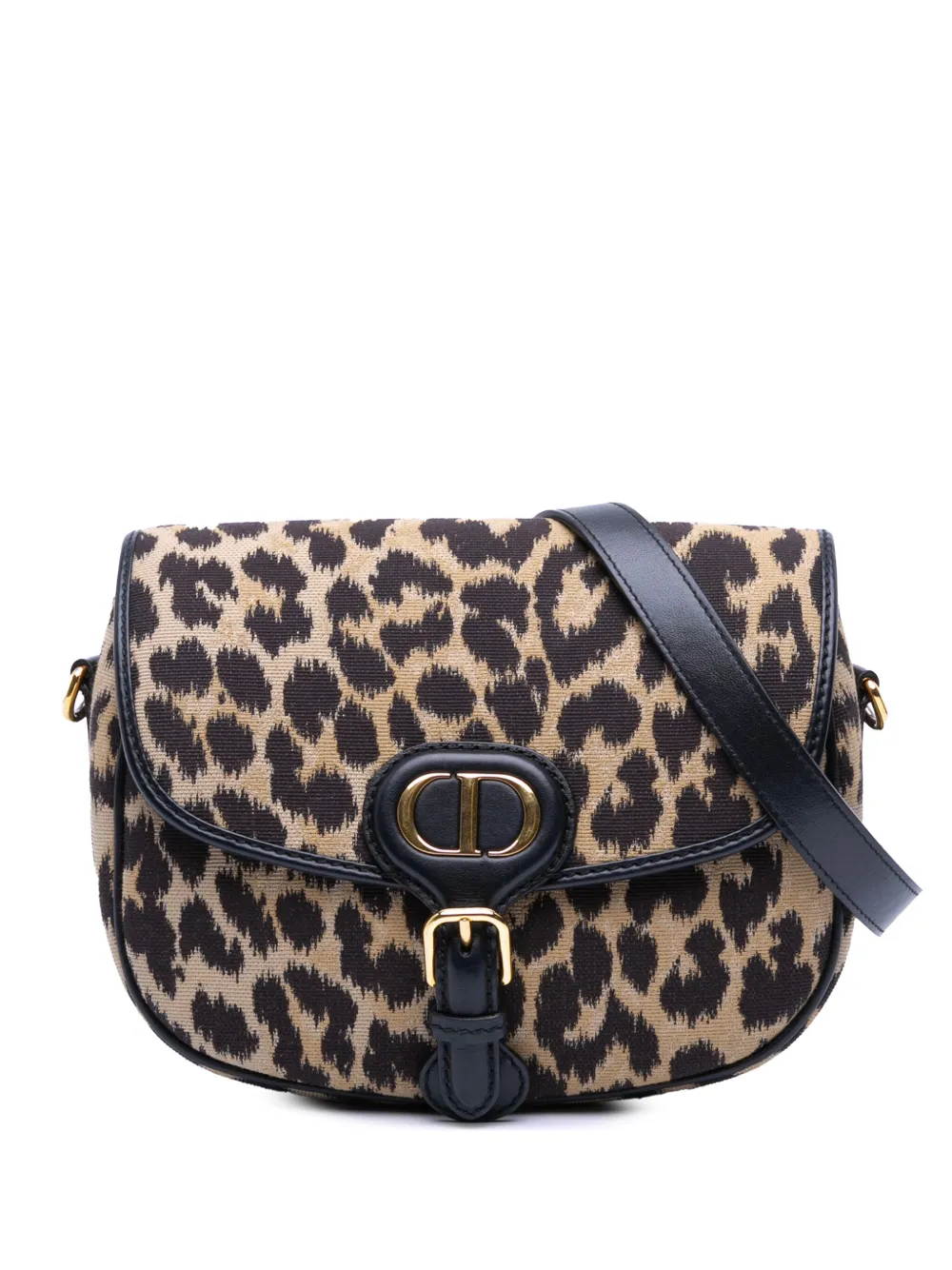 Christian Dior Pre-Owned 2021 ミッツァ ミディアム エンブロイダリー キャンバス レオパード ボビー Christian Dior Pre-Owned 2021 ミッツァ ミディアム エンブロイダリー キャンバス レオパード ボビー