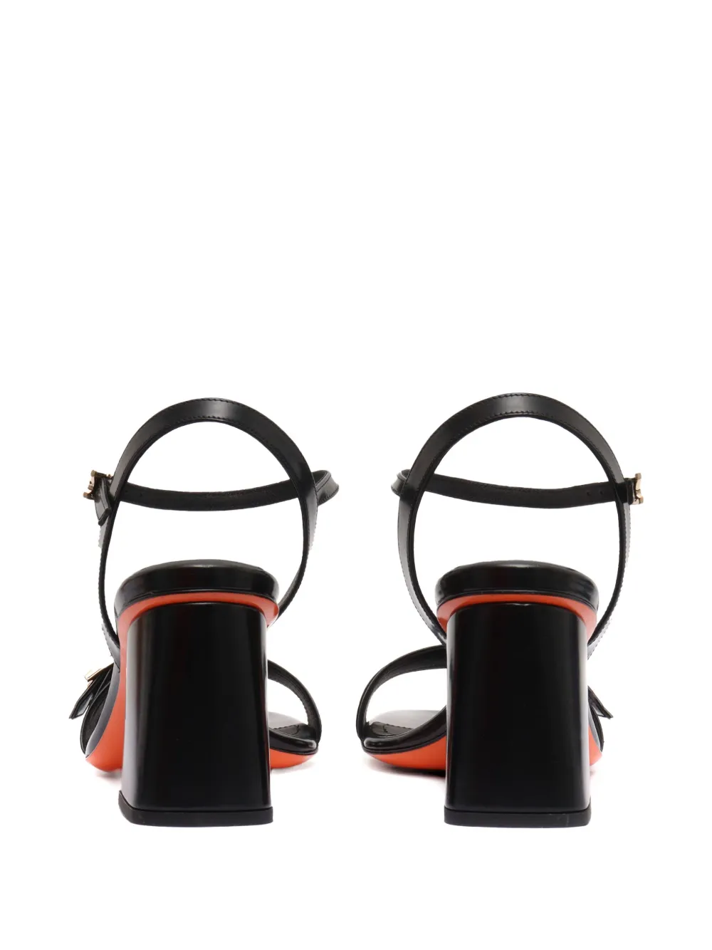 Santoni buckle-detail block-heel sandals Black