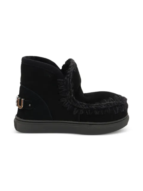 Mou Kids Eskimo sheepskin metal-logo boots