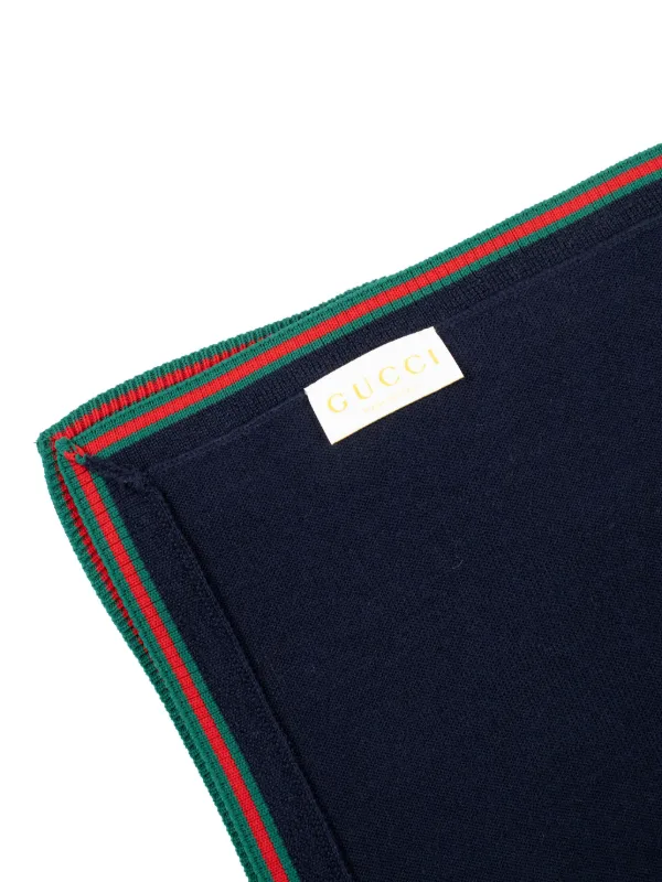 Gucci Kids リブトリム ウールブランケット | ブラック | FARFETCH JP