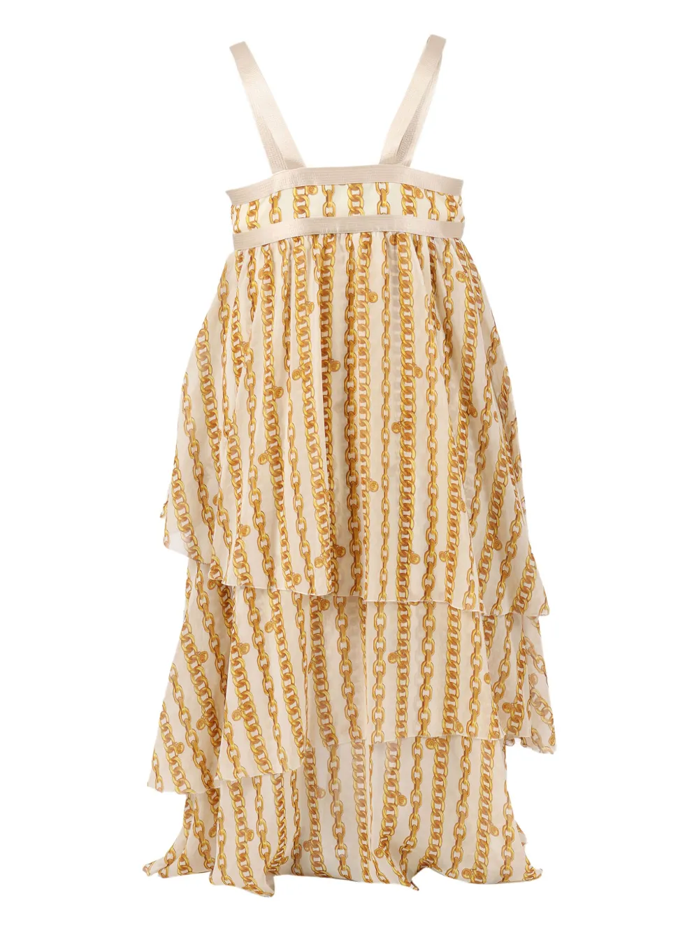 Versace Kids chain-print dress - ニュートラル Versace Kids chain-print dress - ニュートラル
