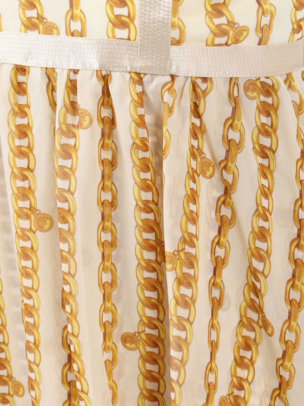 Versace Kids Jurk met kettingprint Beige
