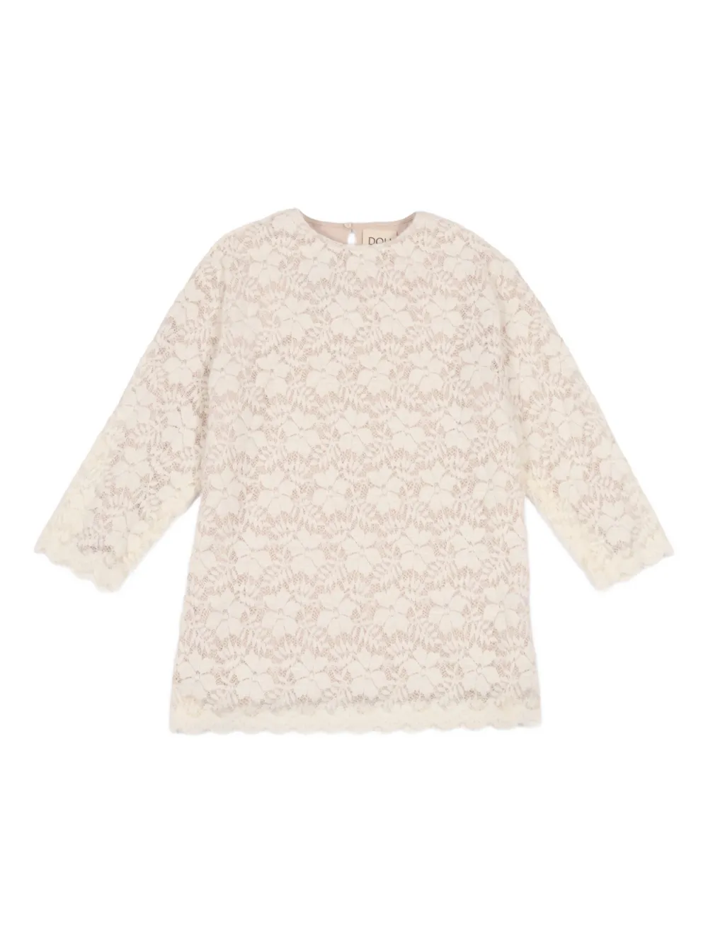 Douuod Kids scalloped-hem lace dress | White | Image 1