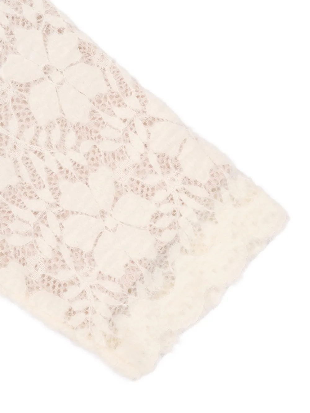 Douuod Scalloped-hem Lace Dress In Neutral