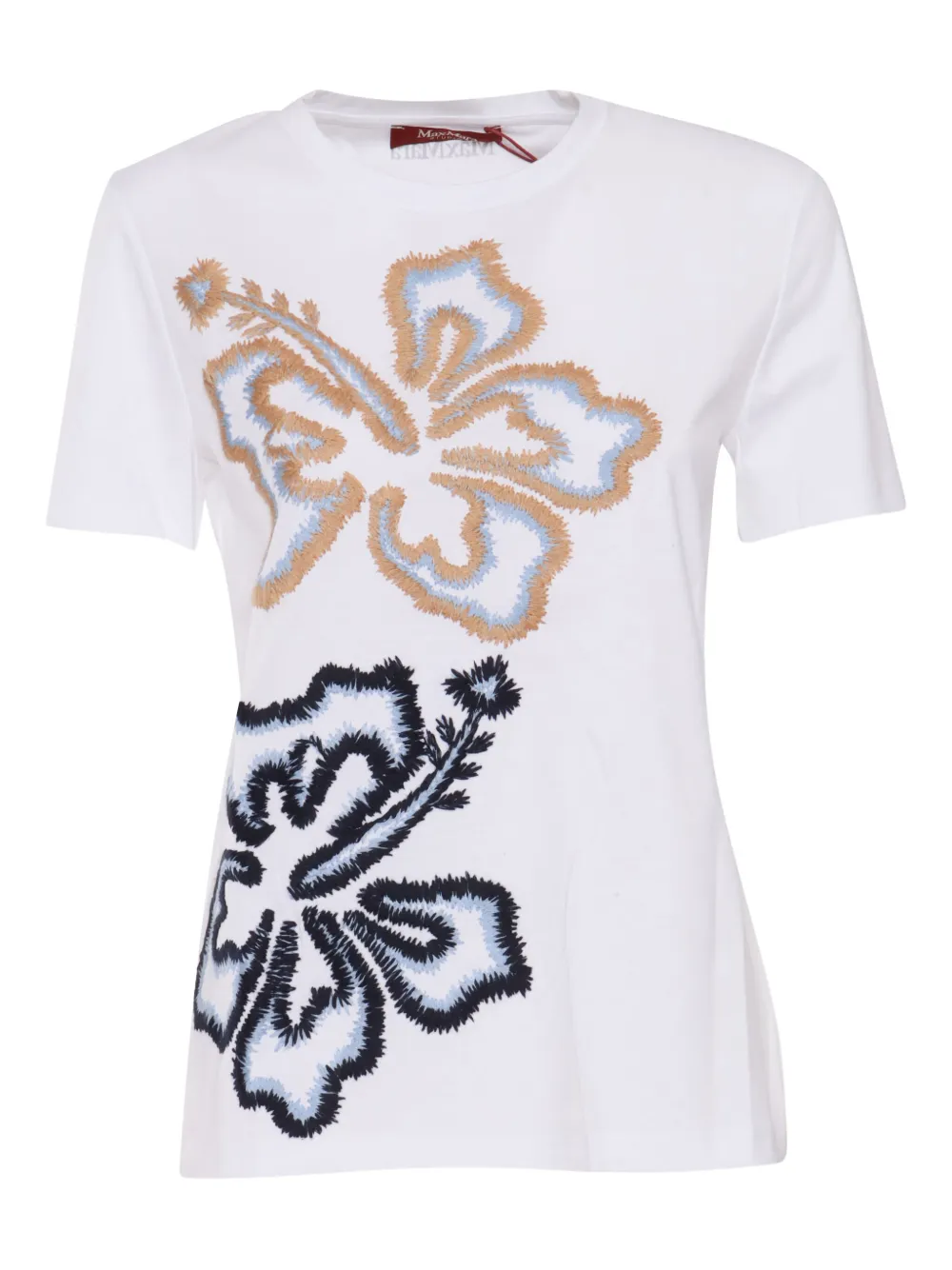 Max Mara T-shirt met geborduurde bloemen Wit