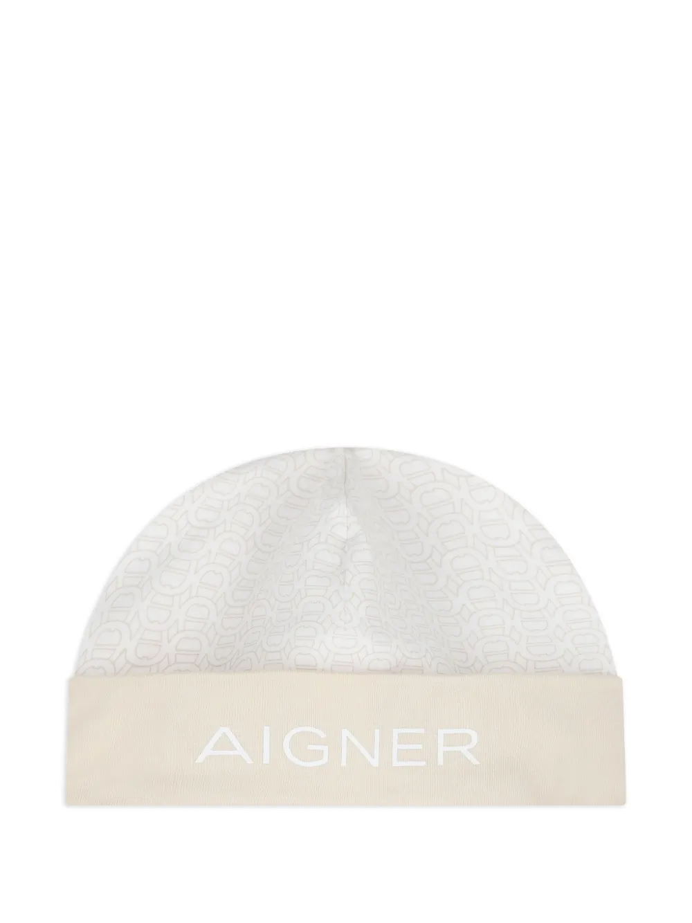 Aigner Kids logo-pattern baby hat Beige