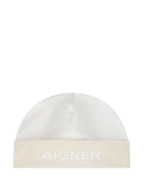 Aigner Kids logo-pattern baby hat
