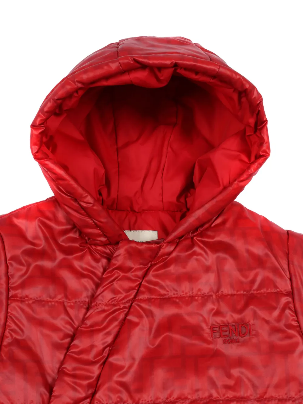 Fendi Kids Gewatteerd jack met FF-logo Rood