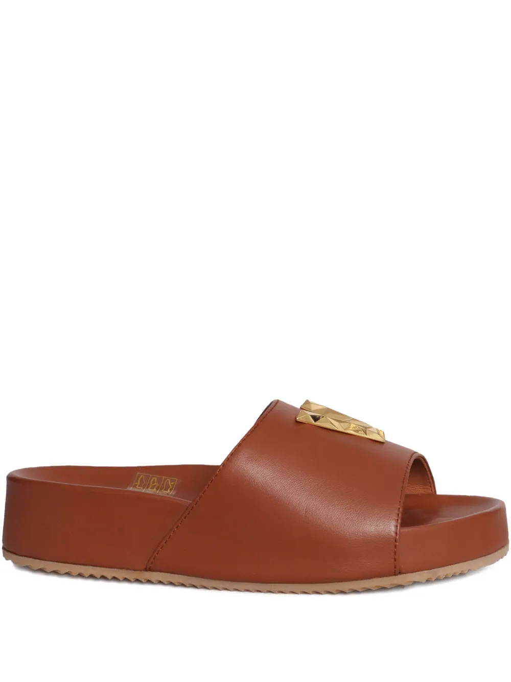 Via Roma 15 leather V-detail sandals Brown