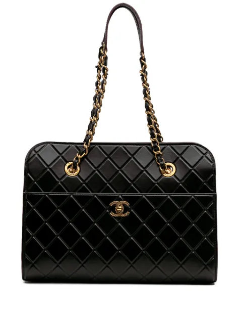 CHANEL Pre-Owned 2015-2016 CC Quilted Calfskin Front Pocket Shopping tote bag