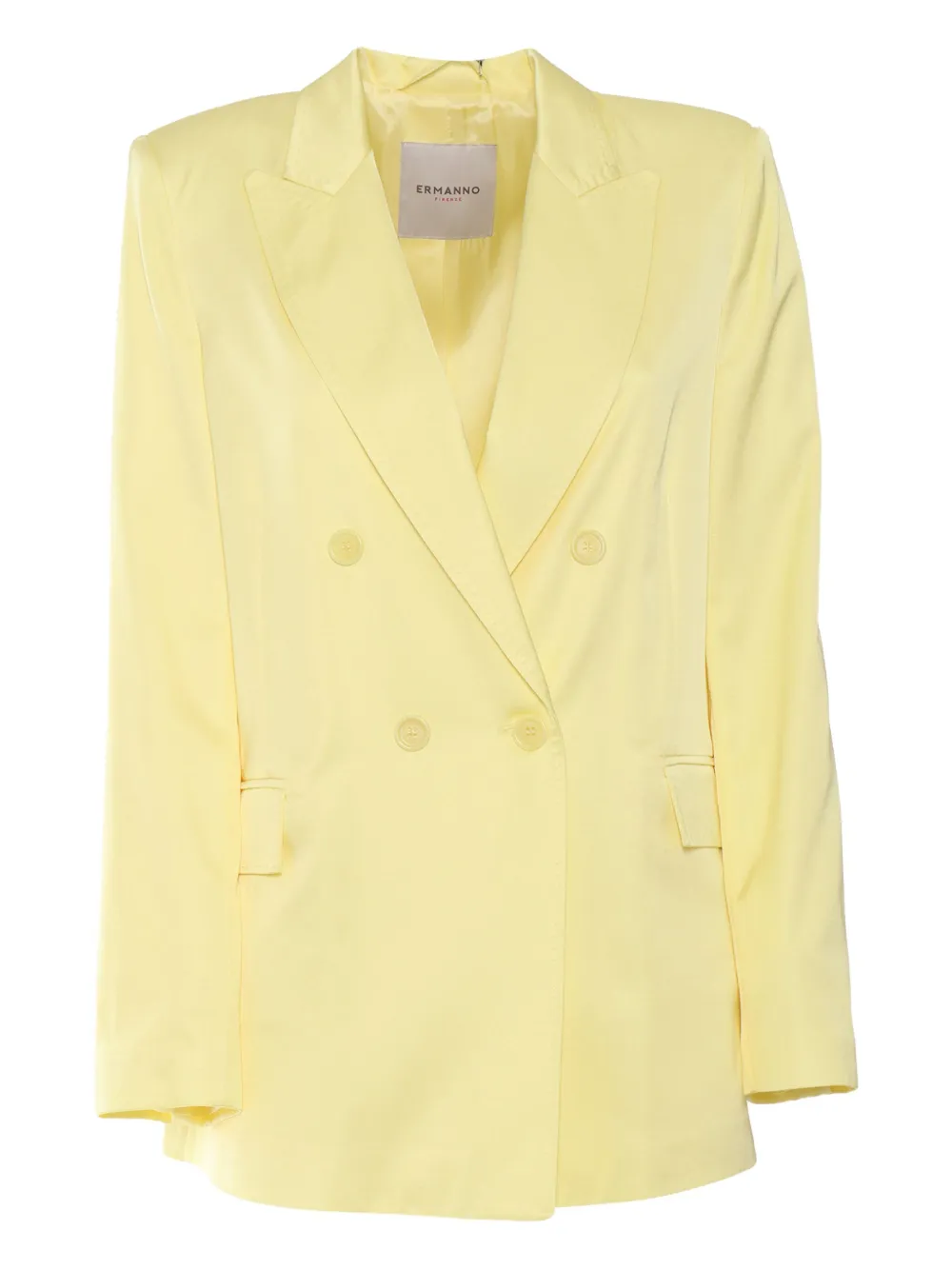 Ermanno Firenze Peak-lapel Double-breasted Blazer In Yellow