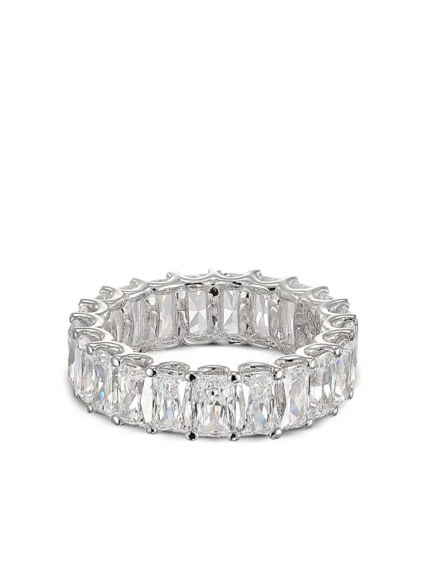 Anabela Chan Anello Baguette Eternity Con Diamanti Argento