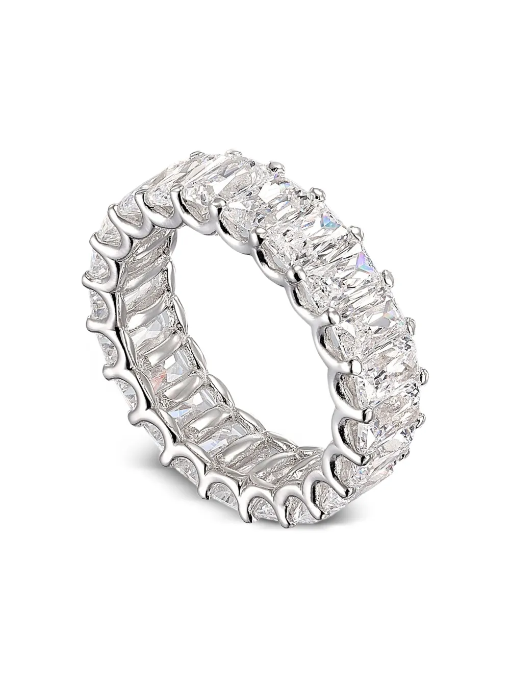Anabela Chan Baguette Eternity Diamond Ring In Metallic