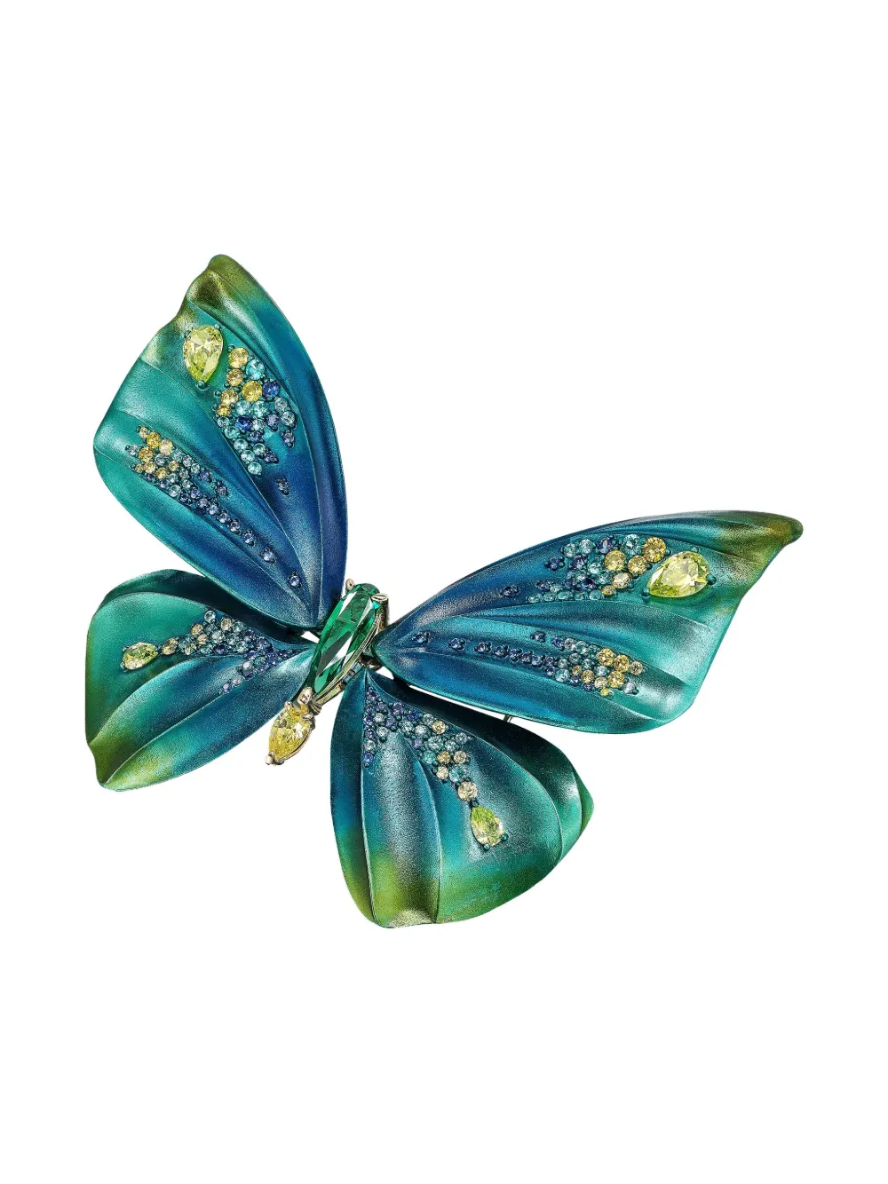 Anabela Chan Aurora Butterfly Brooch In Green