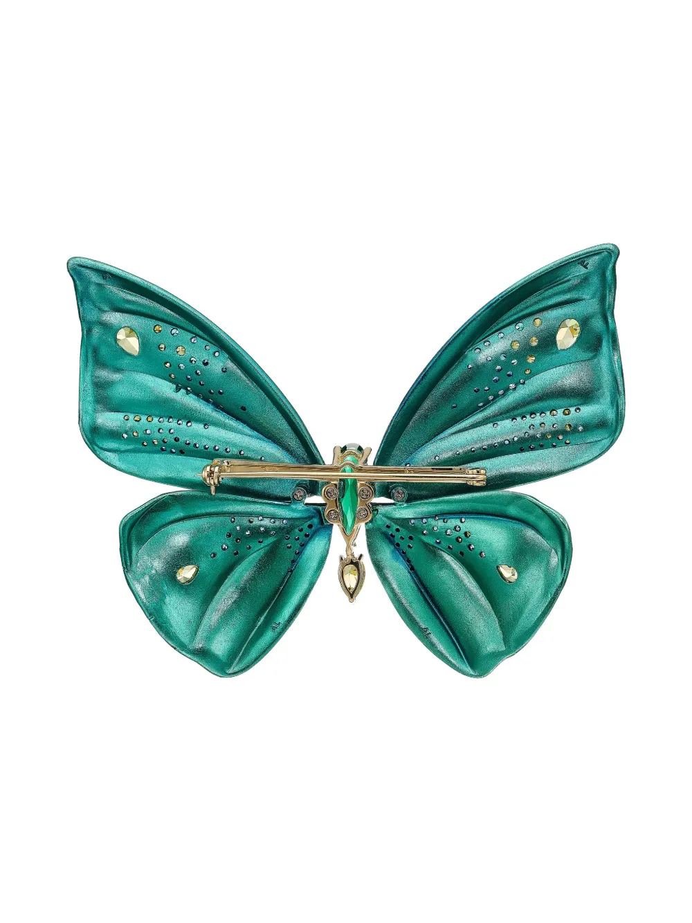Anabela Chan Aurora Butterfly Brooch In Green