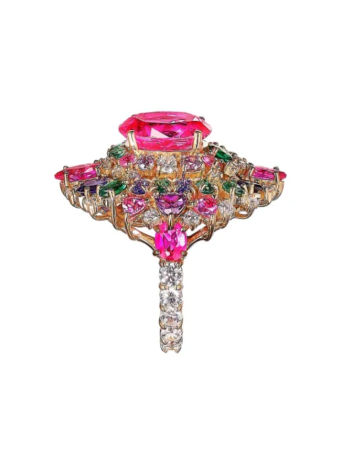 Anabela Chan 18K yellow gold vermeil Peacock Mirage sapphire ring