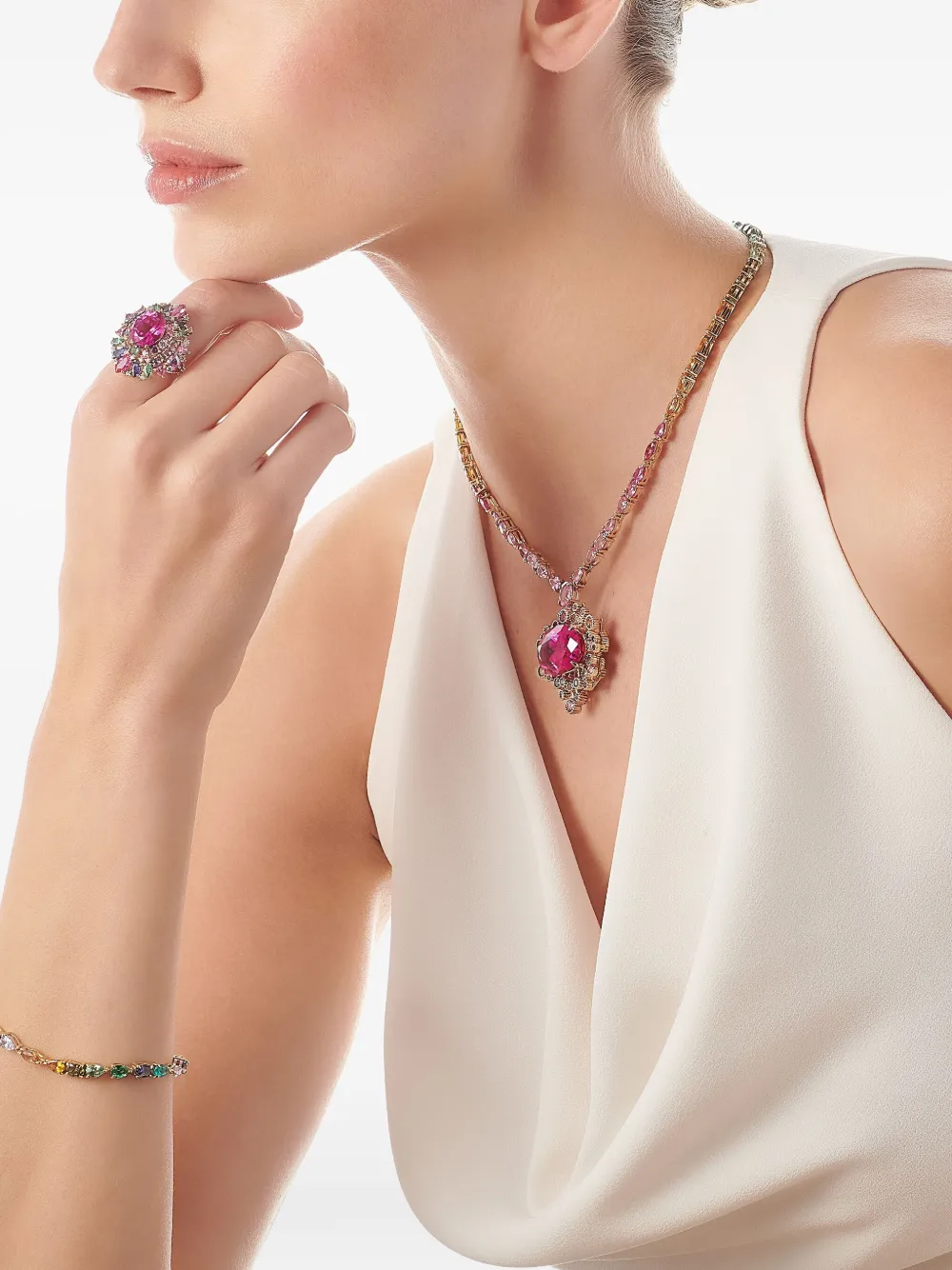 Anabela Chan anillo Peacock Mirage en oro amarillo vermeil de 18kt con zafiro | Image 2
