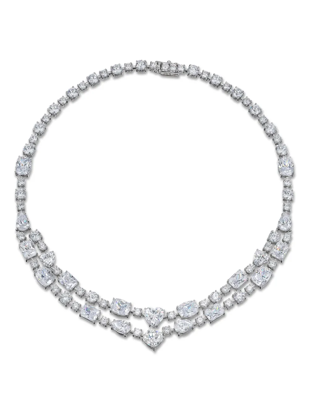 Anabela Chan gargantilla Love Heart con diamantes | plateado | Image 1