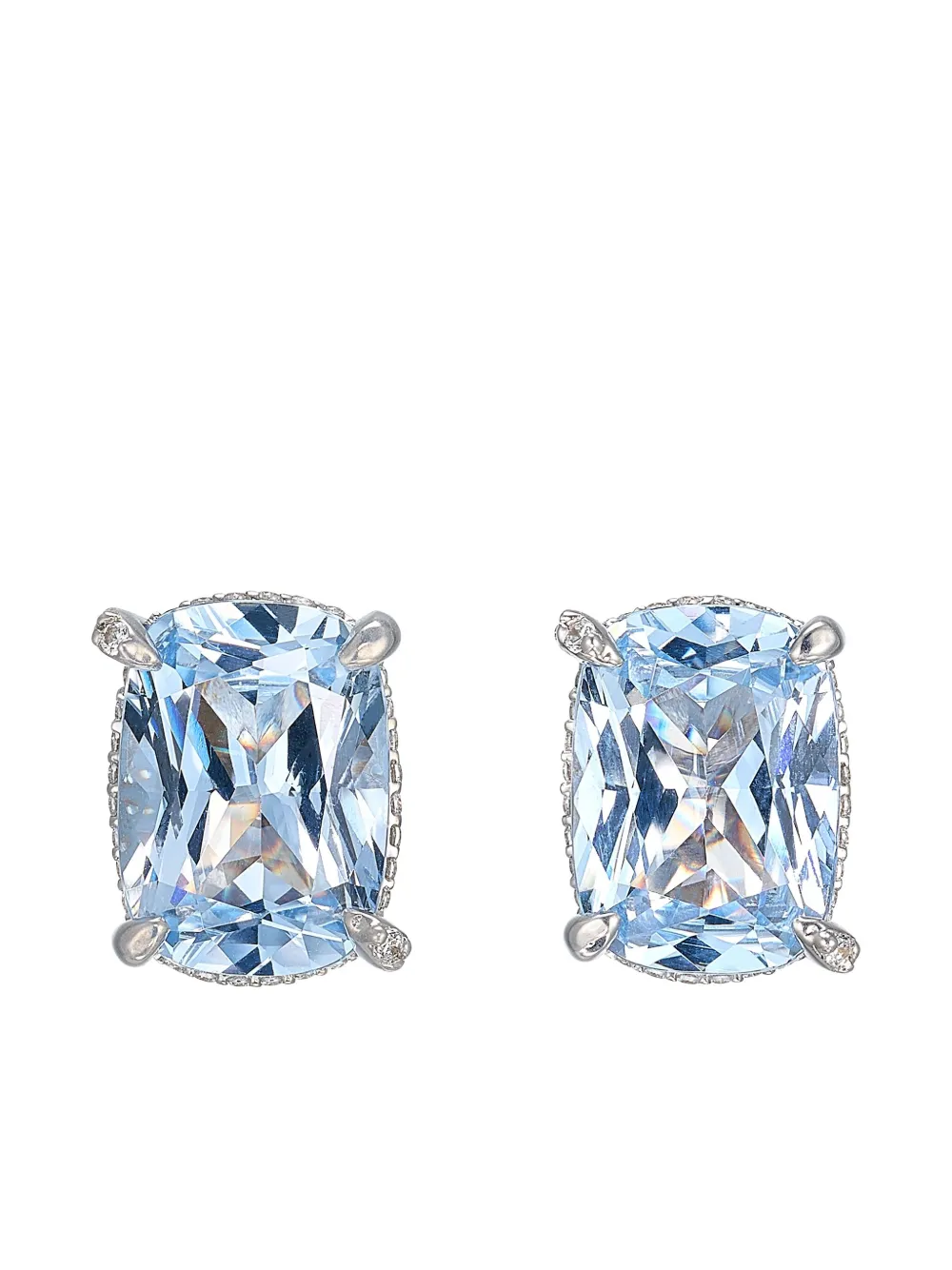 Anabela Chan Aqua Cushion Wing stud earrings | Silver | Image 1