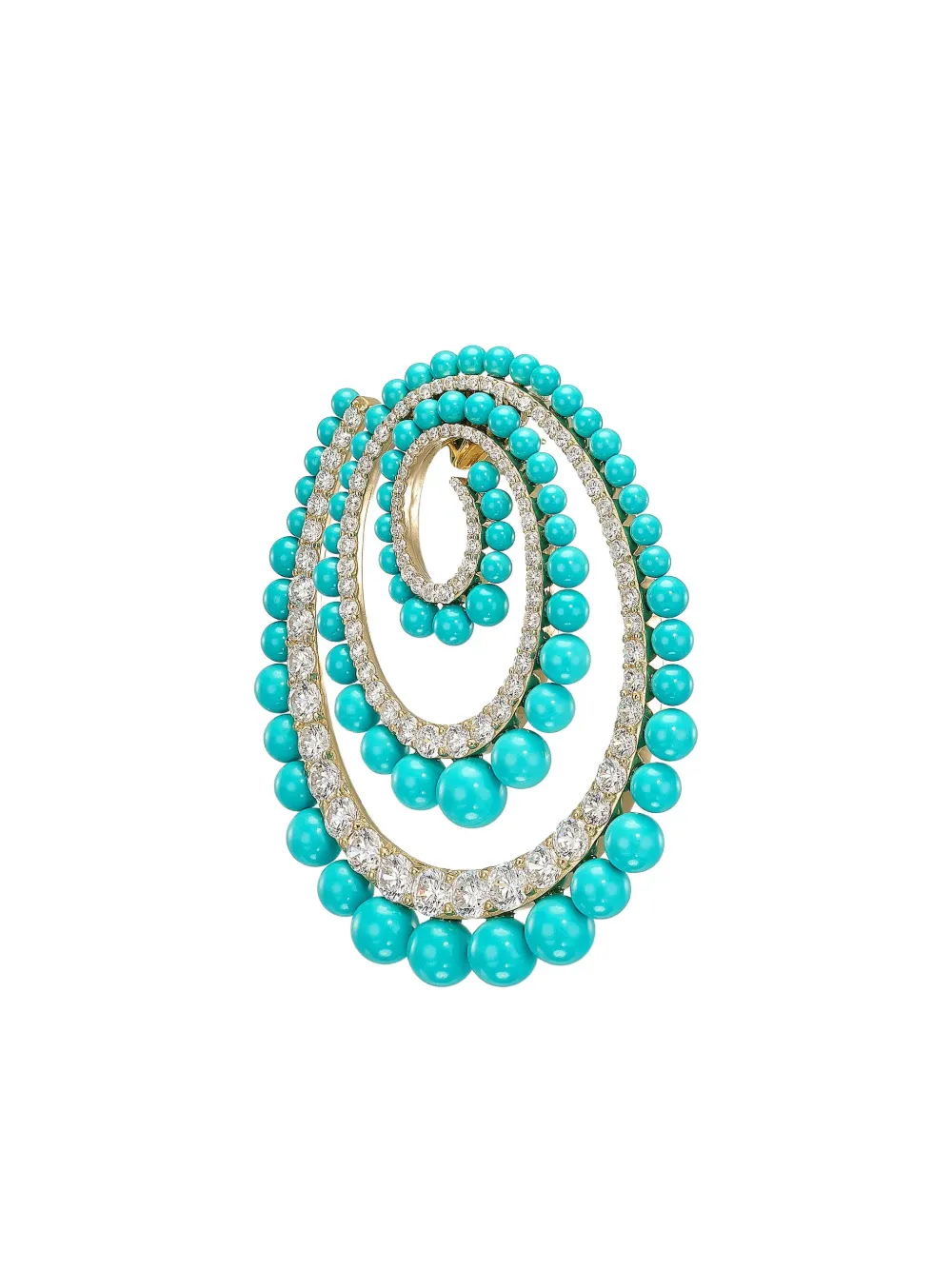Anabela Chan Vortex Turquoise And Diamond Hoop Earrings In Blue