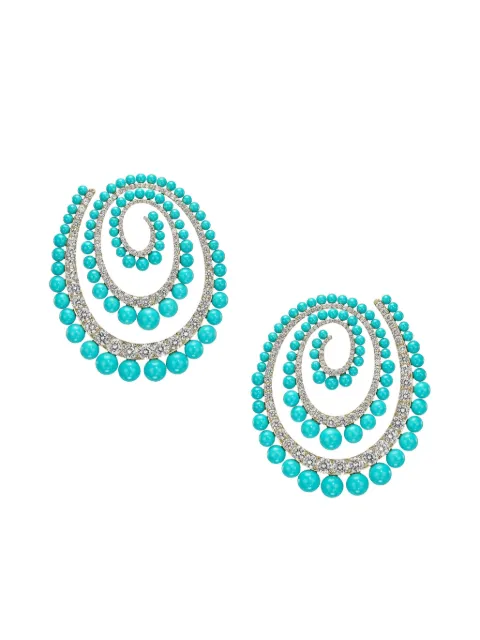 Anabela Chan Vortex turquoise and diamond hoop earrings