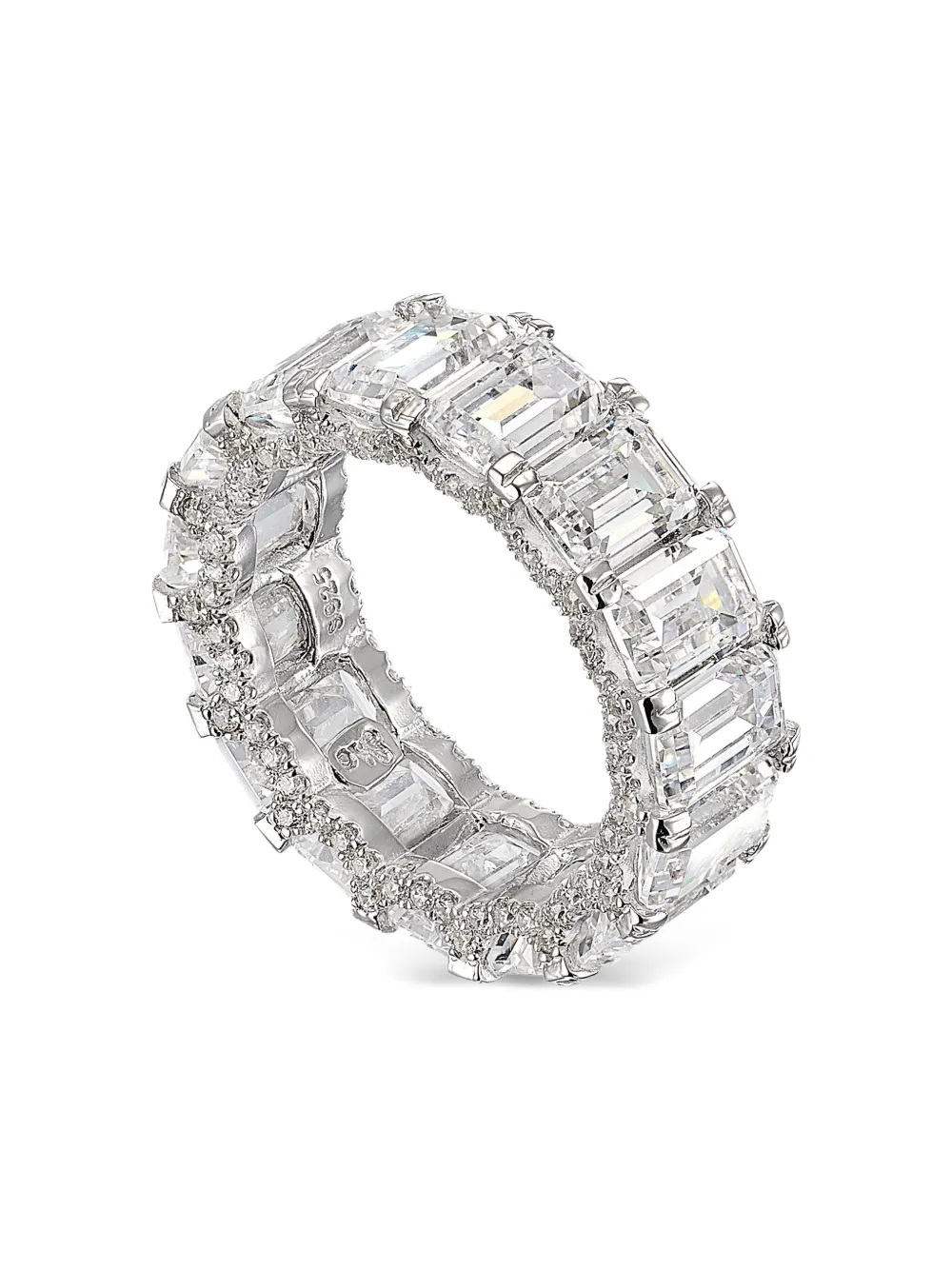 Anabela Chan Dust Baguette Eternity Diamond Ring In Silver