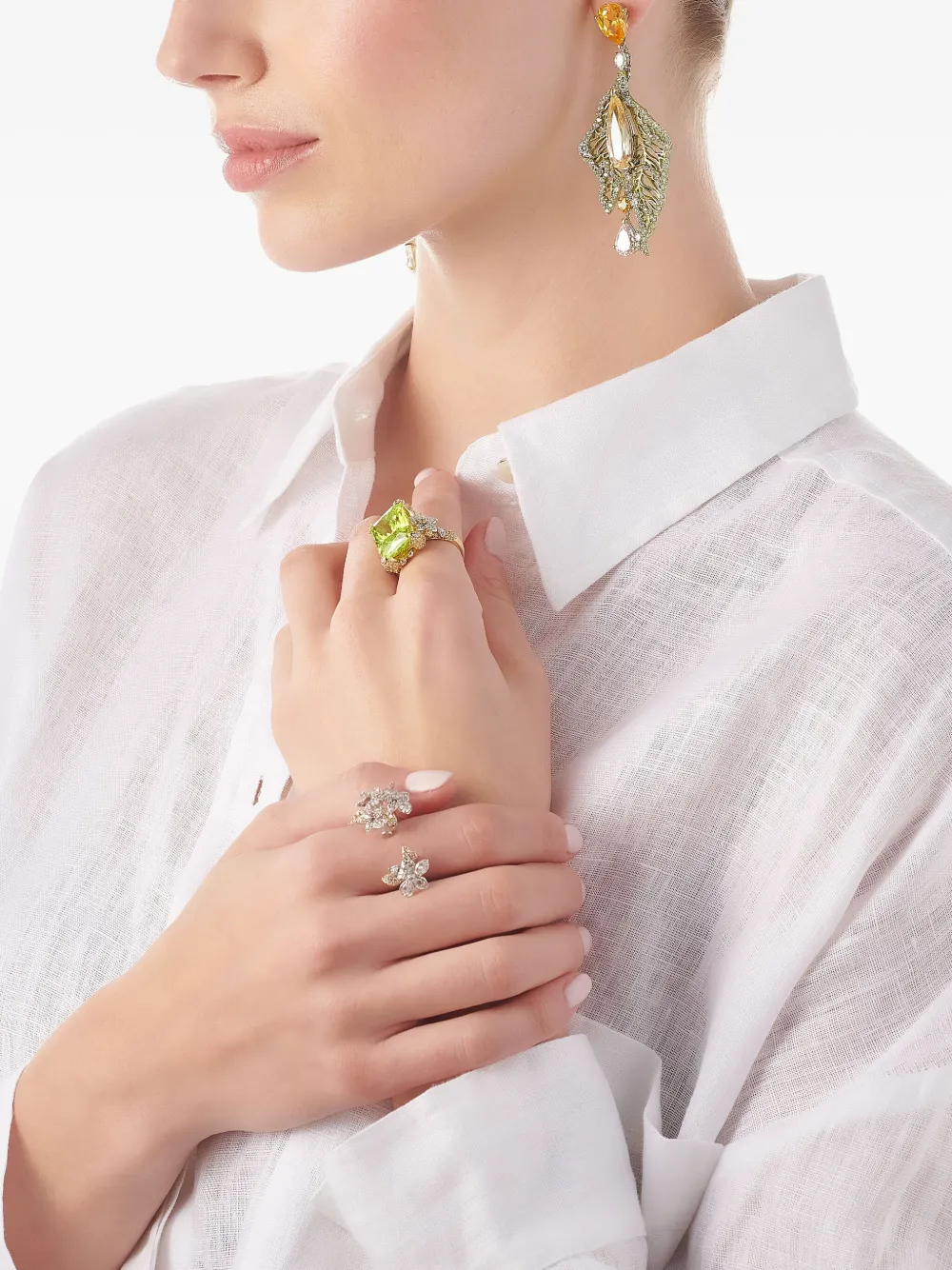 Anabela Chan Atlantis Diamond Drop Earrings In Metallic