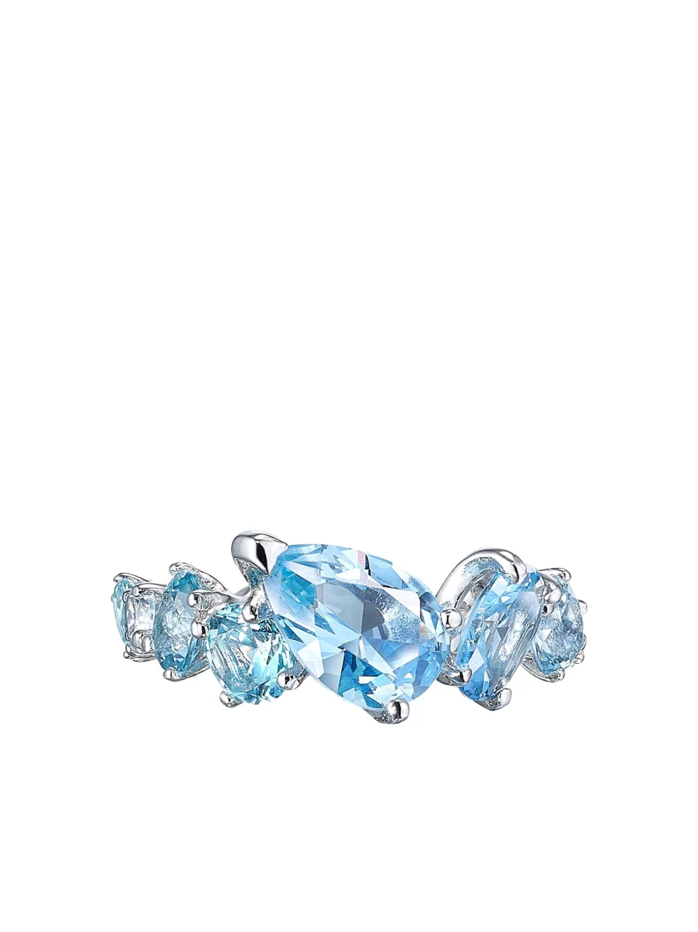 Anabela Chan Nova Starburst Aquamarine Ring In Metallic