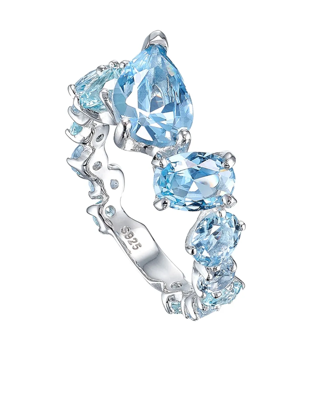 Anabela Chan anillo Nova Starburst con aguamarina | azul | Image 1