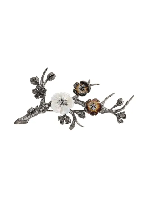Anabela Chan Sakura Blossom Brosche mit Diamant