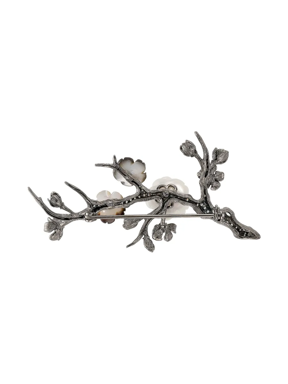 Anabela Chan Sakura Blossom Diamond Brooch In Metallic
