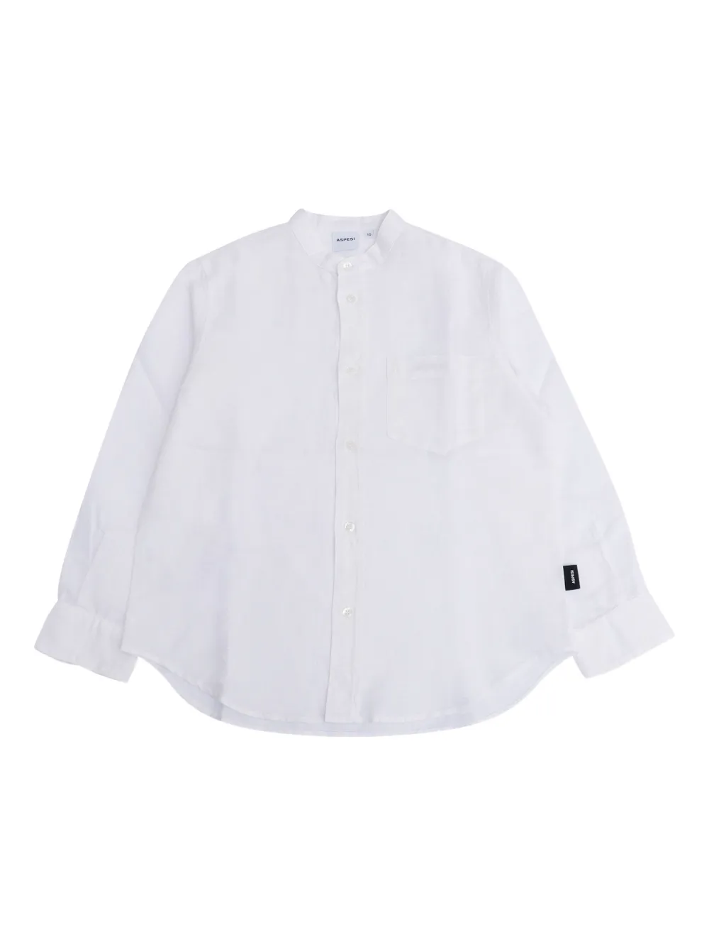 Aspesi Kids Shirt met ronde opstaande kraag en lange mouwen Wit