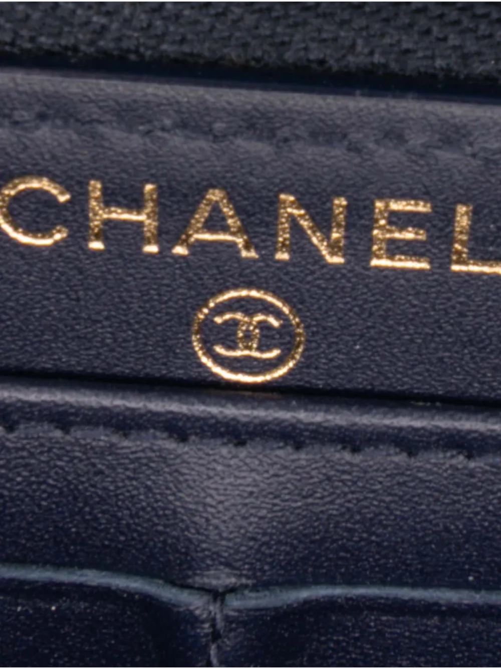 Pre-owned Chanel 2015-2016 Cc Quilted Caviar Zip Around Wallet Long Wallets In Blue